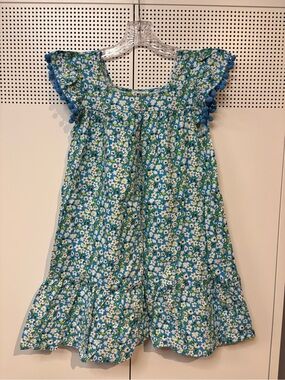 Cato Blue Floral Pom-Trim Girls' Dress